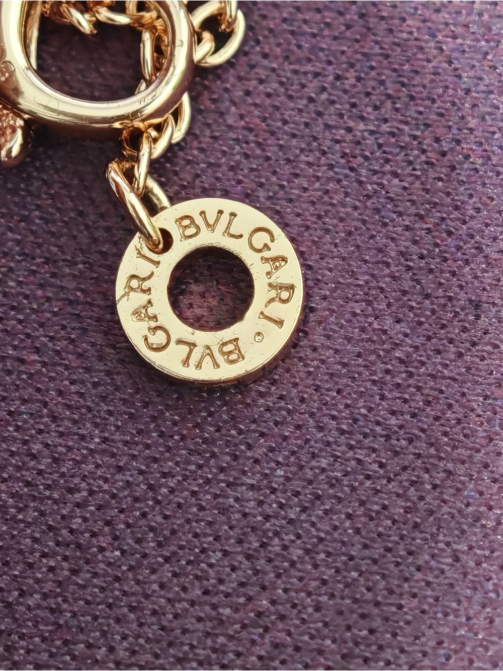 Bulgari Gold-Tone Necklace with Mint Green Ceramic Pendant - Picture 9 of 9